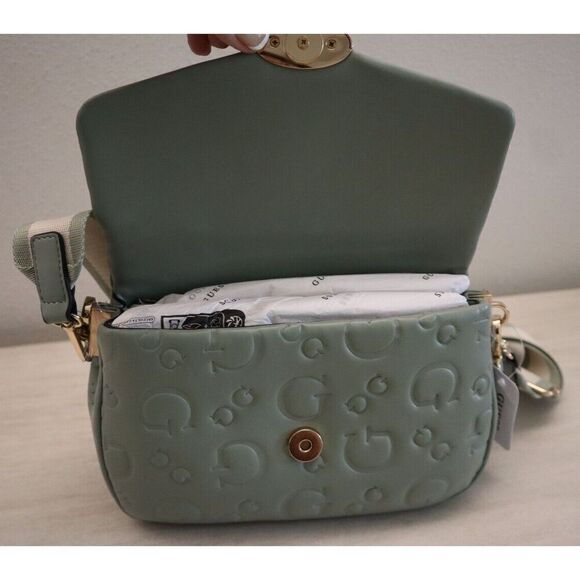 Guess VG929078 Women's Sage Green Oakbank Mini Crossbody/Satchel Hand Bag - Picture 6 of 14